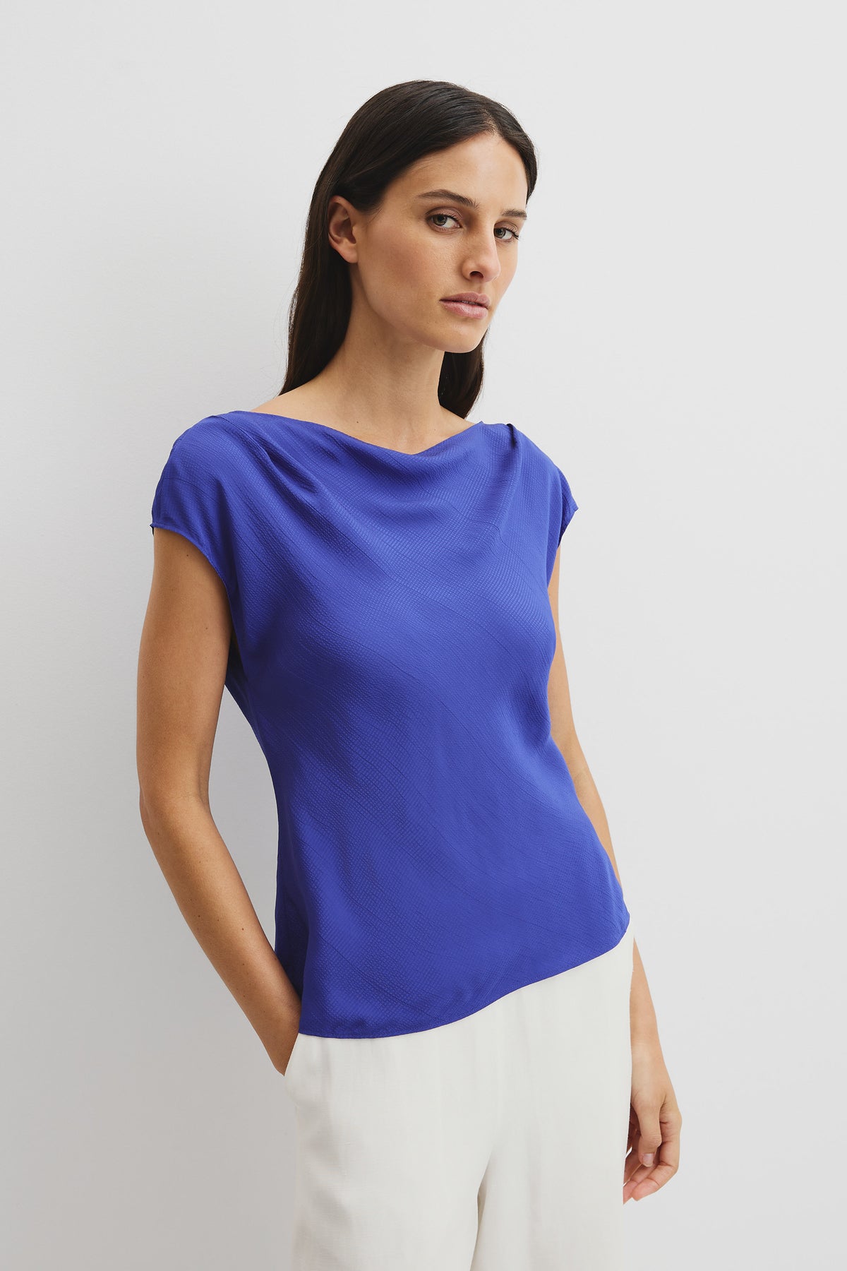 Crinkle Bias Top