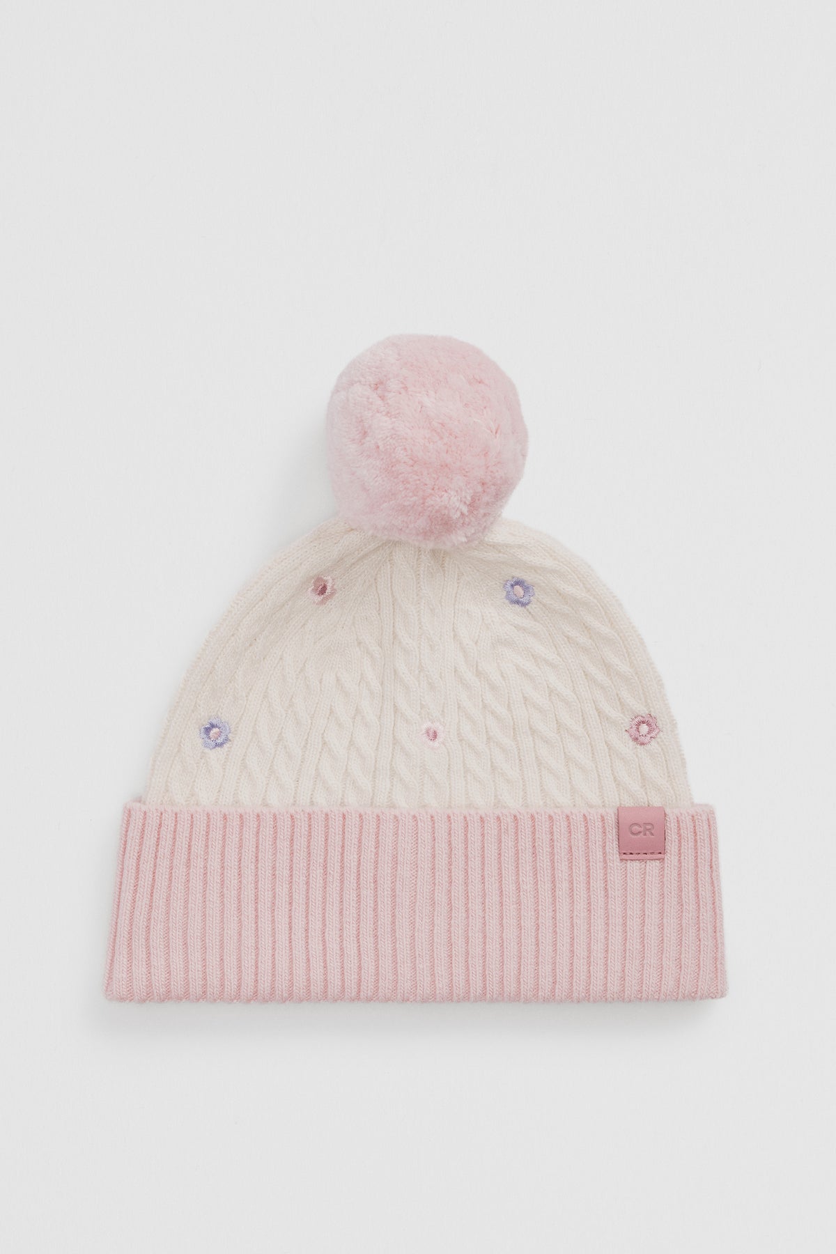 Cable Embroidered Beanie