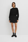 Organically Grown Cotton Blend Crop Crew Neck Knit