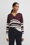 Organically Grown Cotton Linen Blend Long Sleeve Stripe Knit