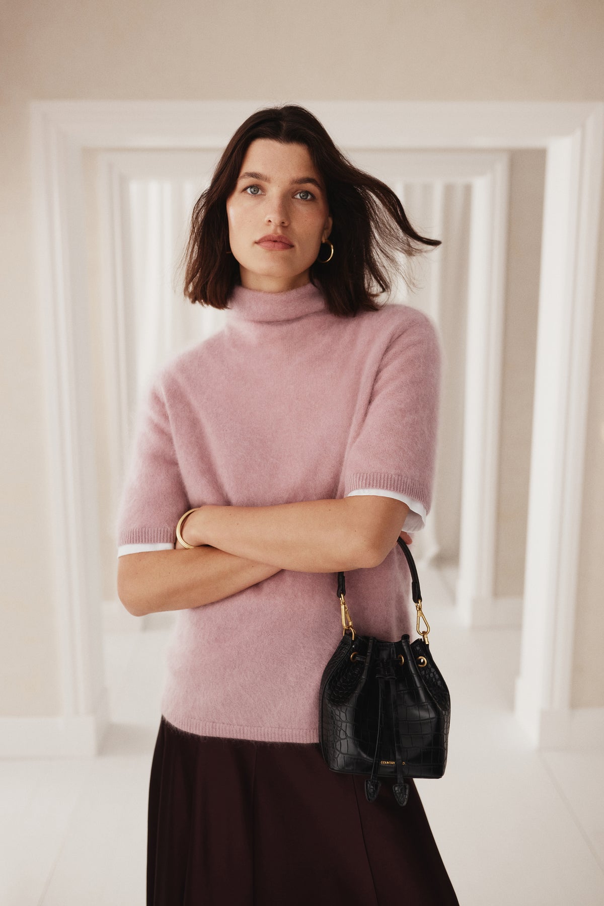 Short Sleeve Fluffy Knit