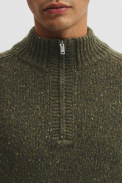 Merino Nep Quarter Zip Knit