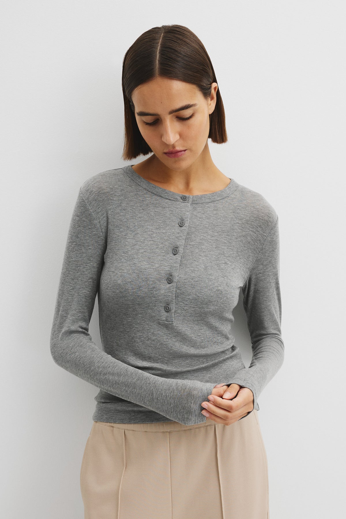 Soft Henley Longsleeve Top