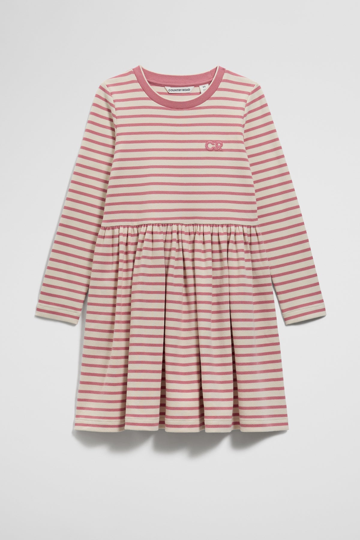 Long Sleeve Gathered Rib Dress