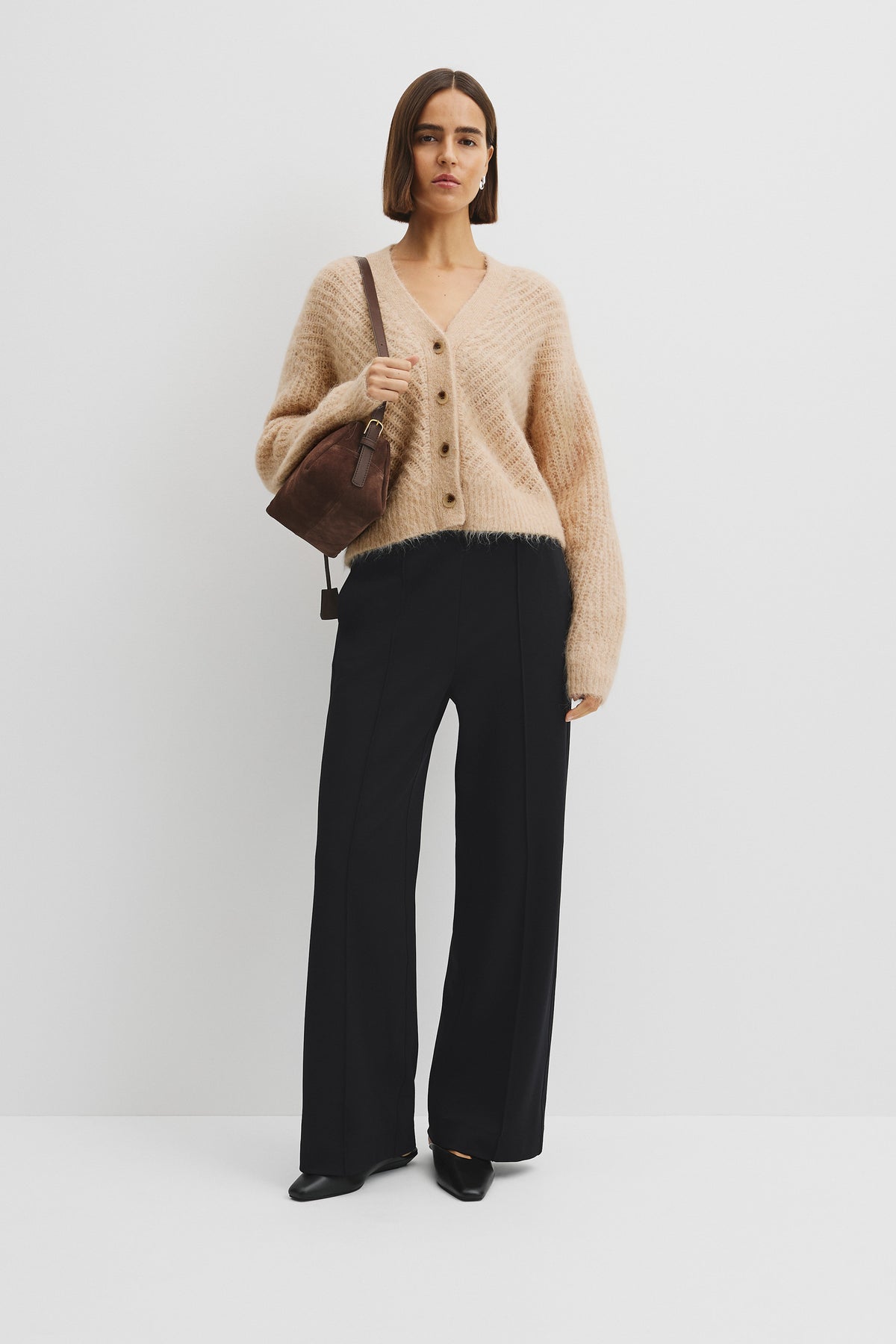 Long Sleeve Fluffy Knit Cardigan