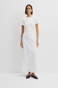 Organically Grown Linen Pull On Midi Skirt