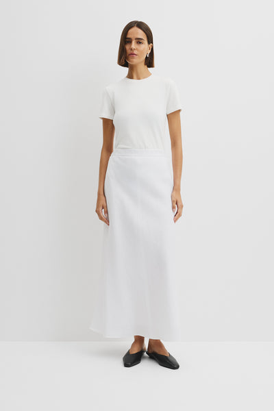 Organically Grown Linen Pull On Midi Skirt
