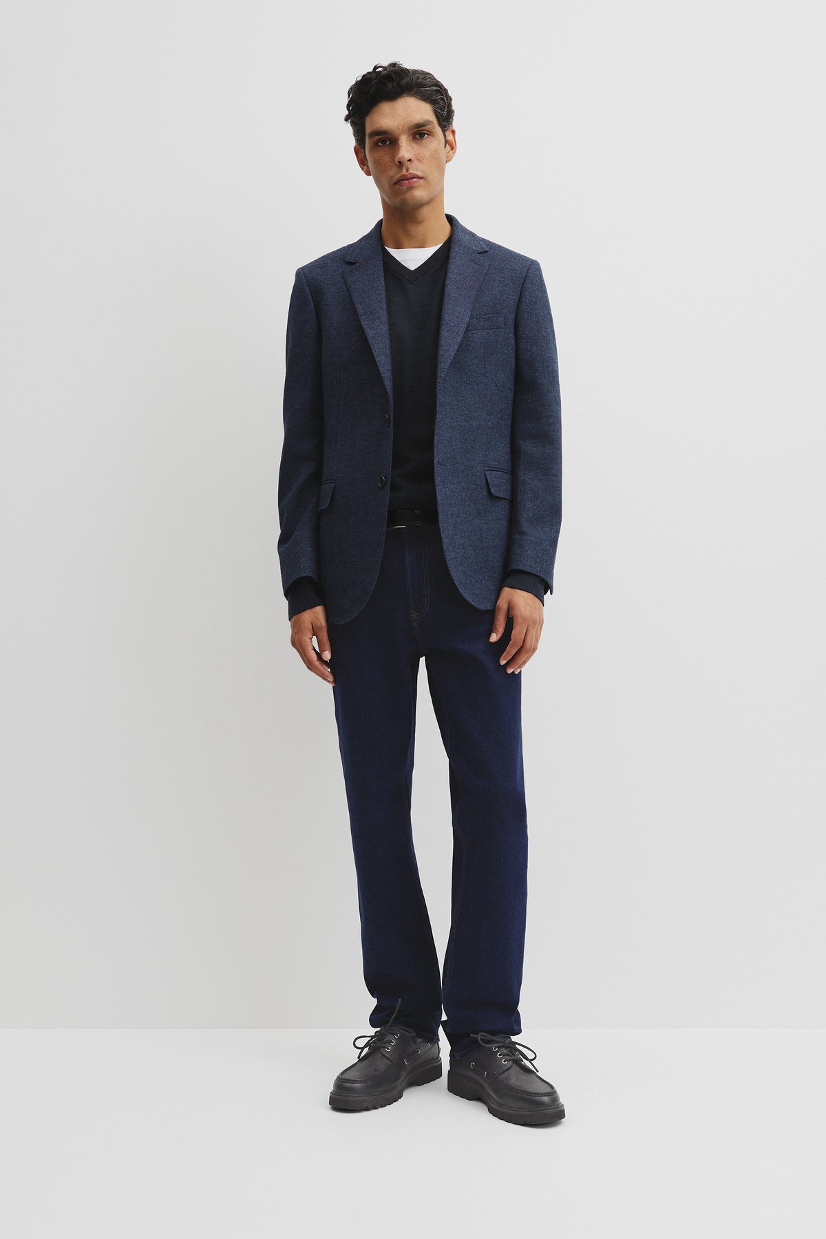 Regular Fit Wool Blend Texture Jacket