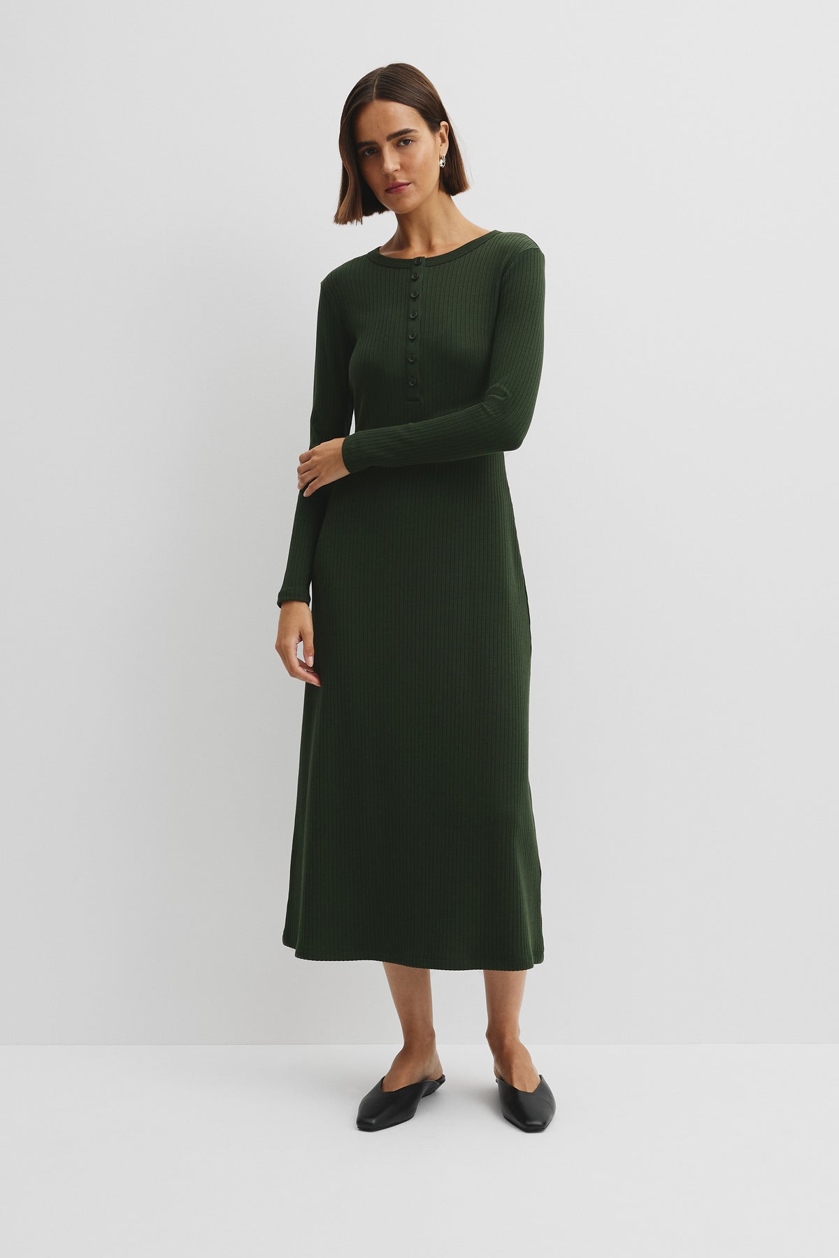 Long Sleeve Henley Dress