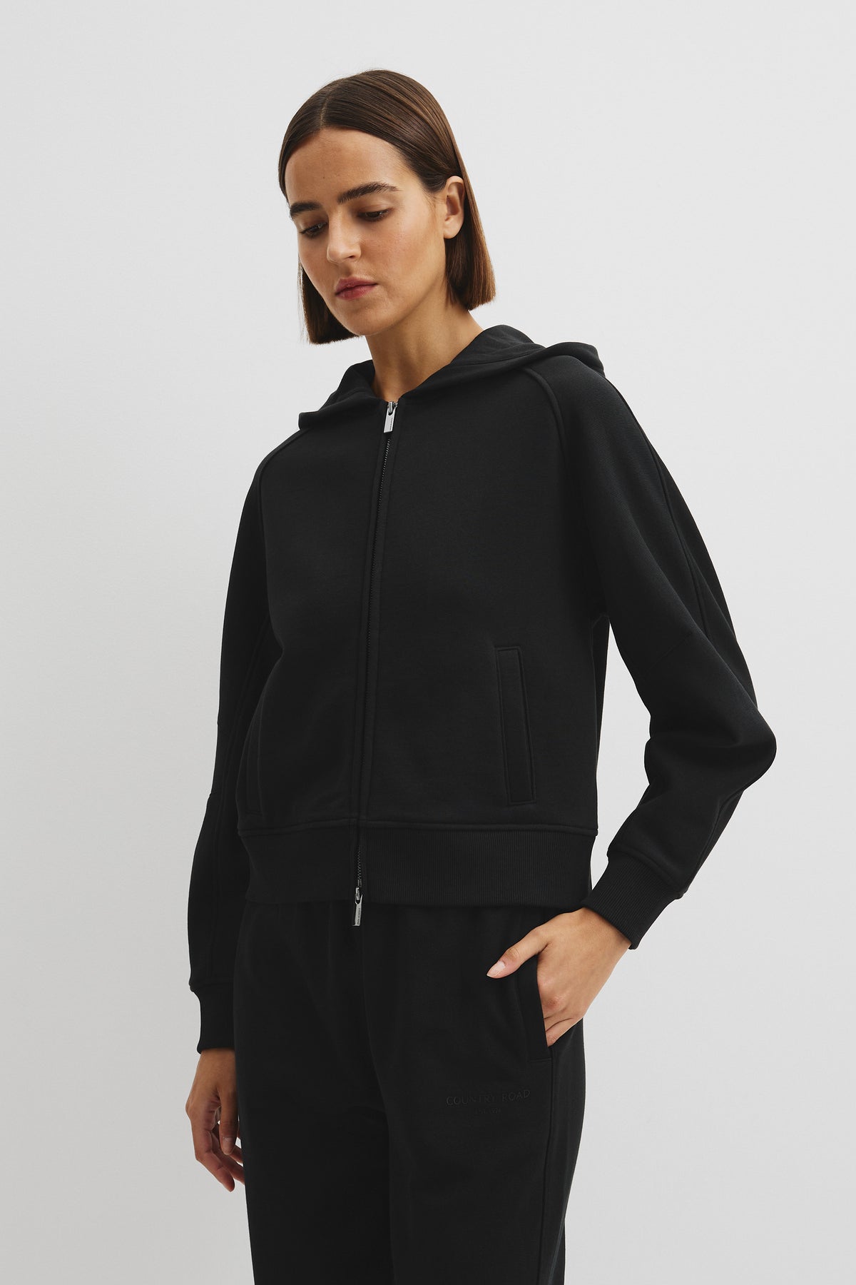 Australian Good Earth Cotton Zip Through Hooded Sweat