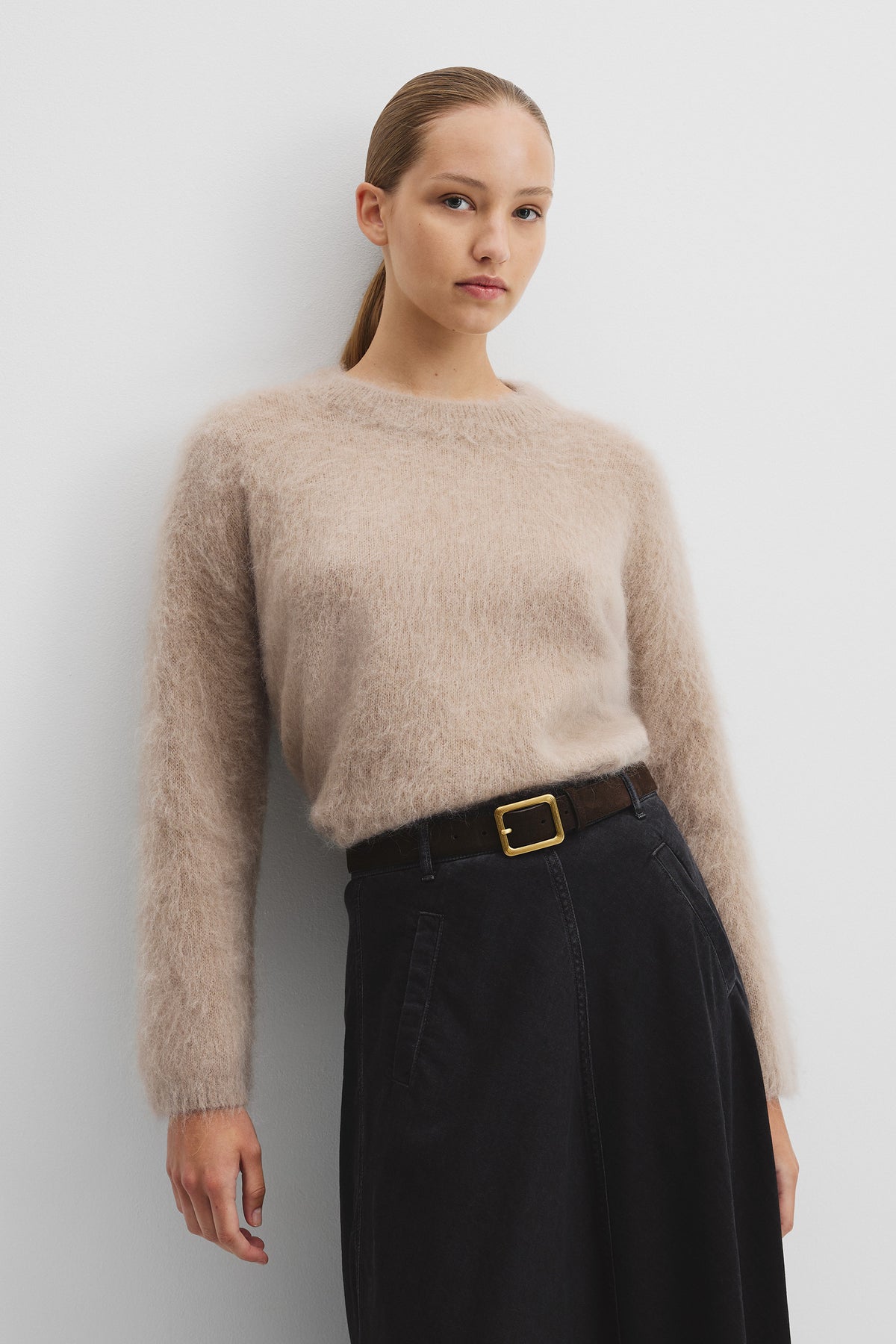 Long Sleeve Fluffy Crew Knit