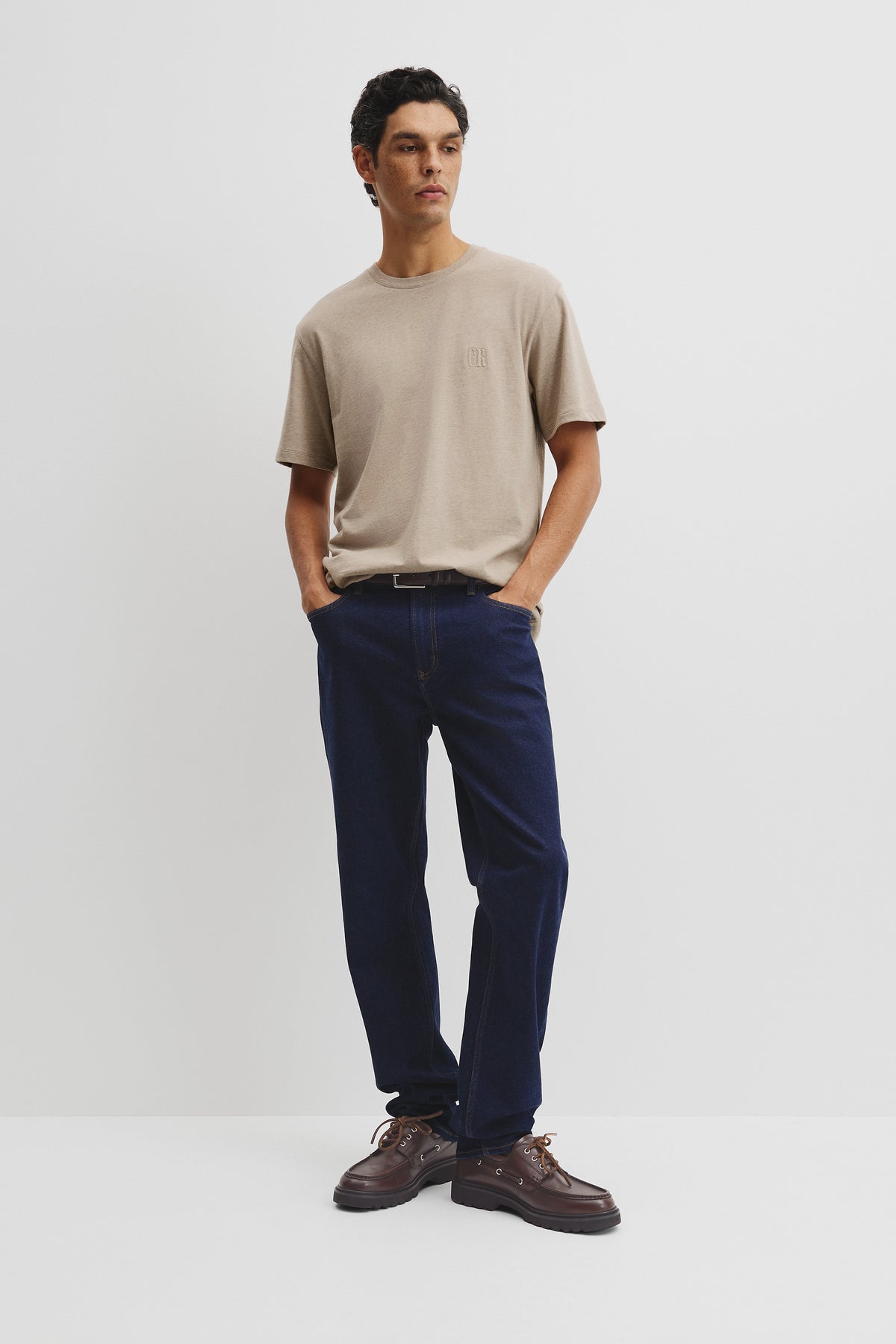 Brushed Melange Cotton T-Shirt