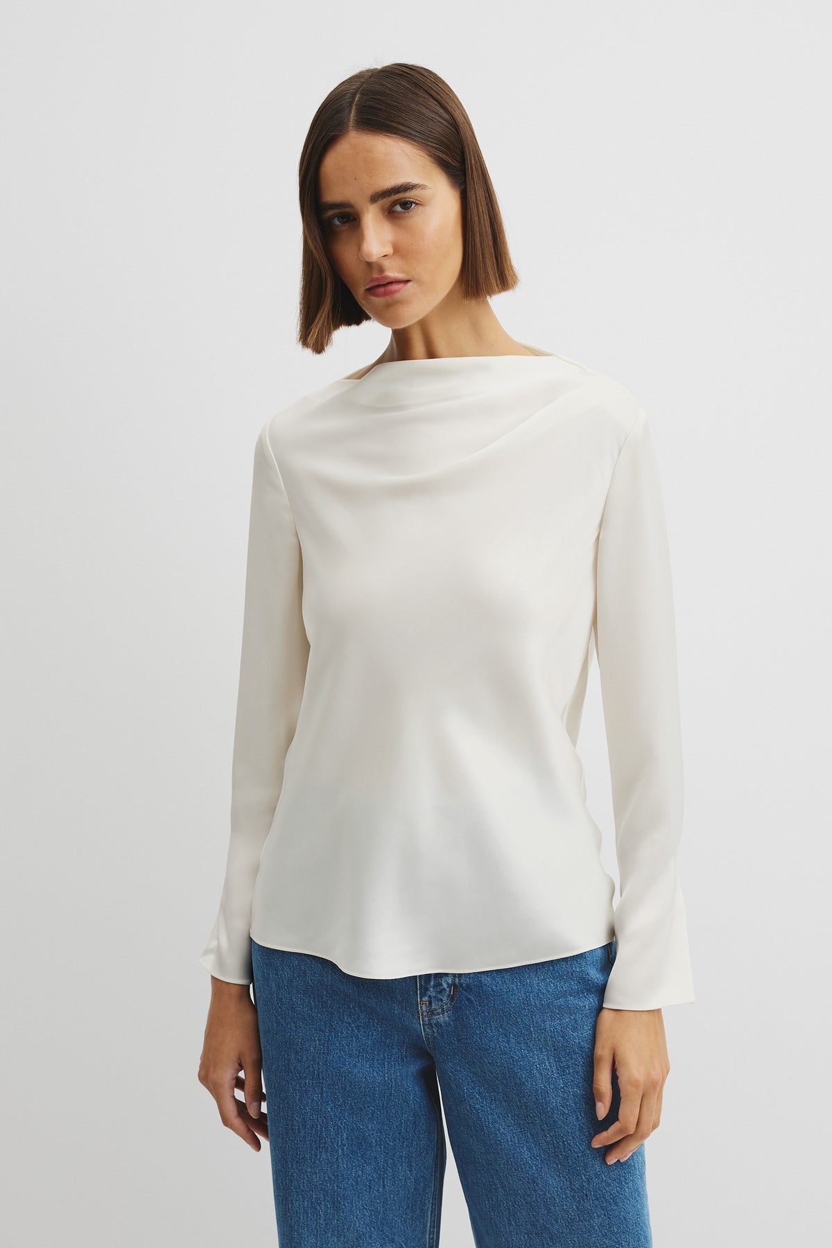 Draped Long Sleeve Shirt