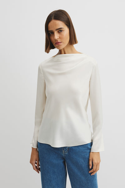 Draped Long Sleeve Shirt