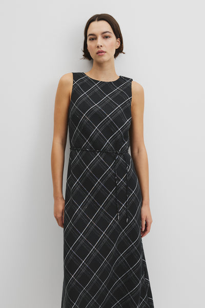 Organically Grown Linen Check Maxi Dress