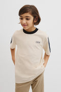 Teen Australian Cotton Relaxed Stripe Detail T-Shirt