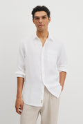 Regular Fit Long Sleeve Linen Shirt