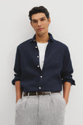 Long Sleeve Reg Linen Shirt