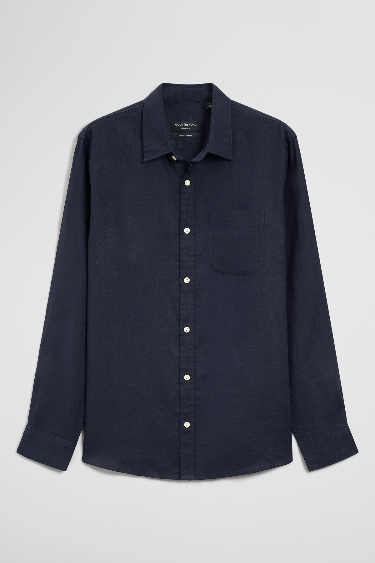 Regular Fit Long Sleeve Linen Shirt