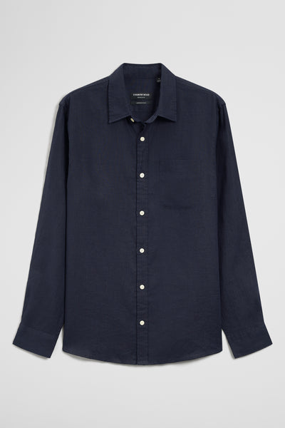 Regular Fit Long Sleeve Linen Shirt
