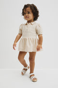 Australian Cotton Short Sleeve Jacquard Romper Dress