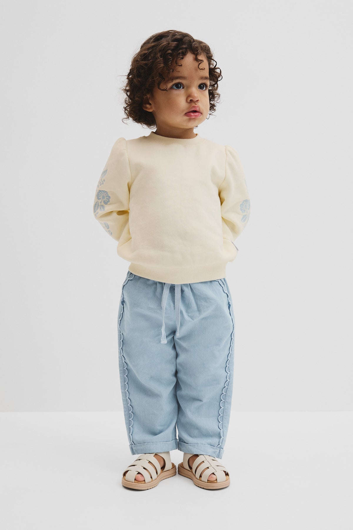 Australian Cotton Embroidered Sleeve Sweat