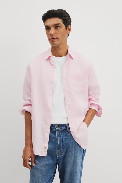 Regular Fit Long Sleeve Linen Shirt