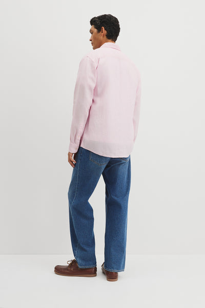 Regular Fit Long Sleeve Linen Shirt