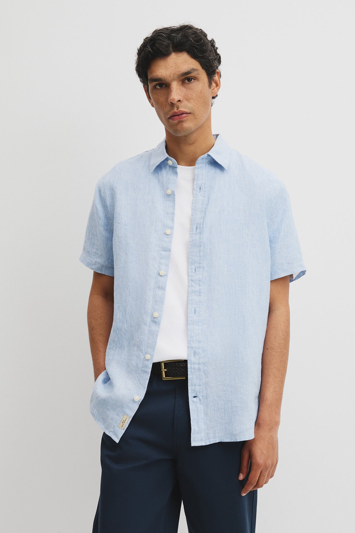 Short Sleeve Regular Fit Linen Shirt