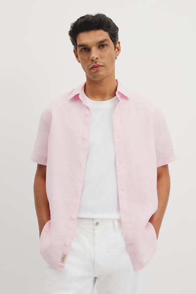 Regular Fit Short Sleeve Linen Shirt