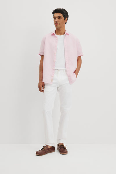 Regular Fit Short Sleeve Linen Shirt