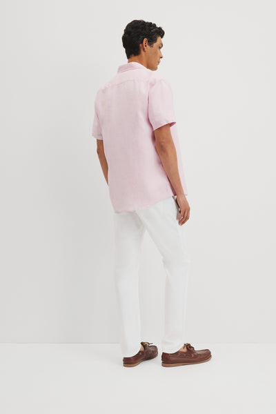 Regular Fit Short Sleeve Linen Shirt