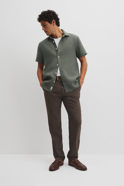 Short Sleeve Regular Fit Linen Shirt