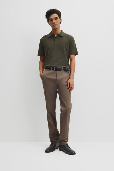 Short Sleeve Waffle Button Polo