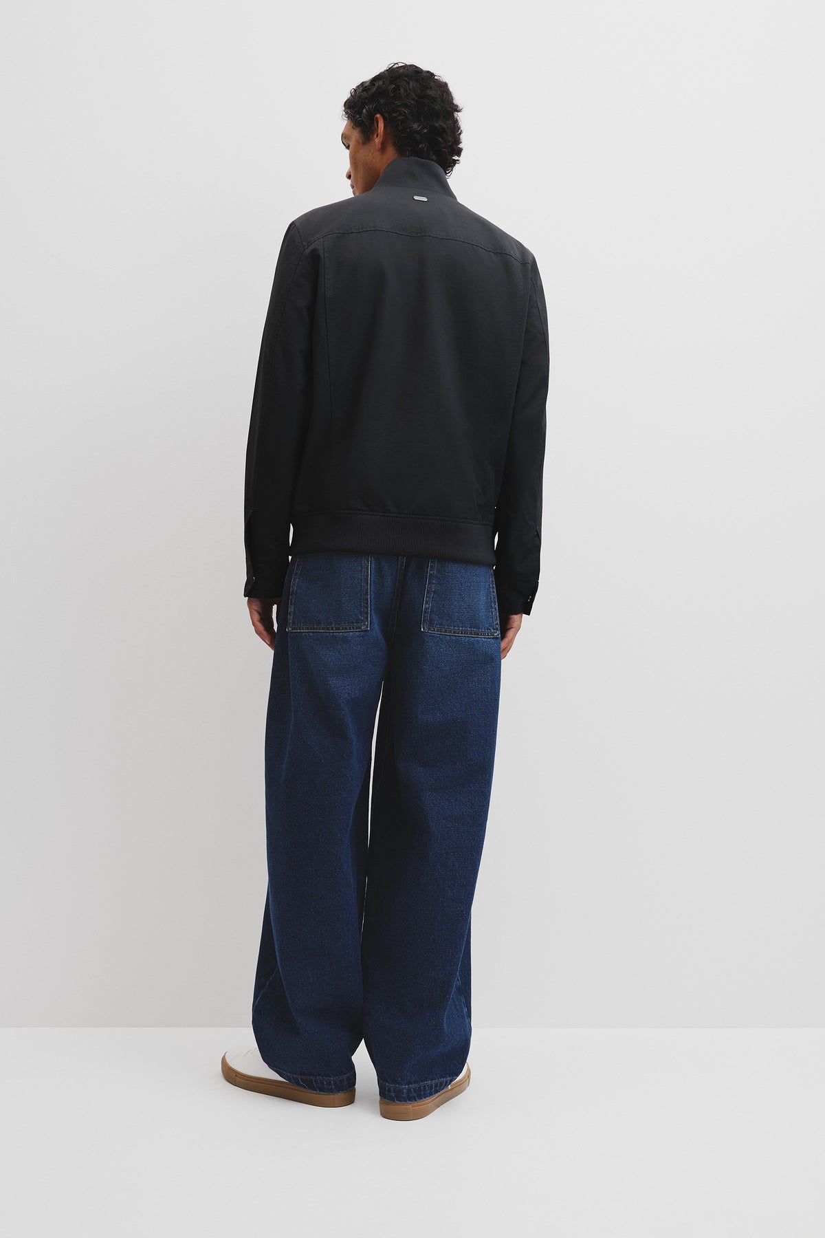 Cotton Nylon Funnel Neck Jacket