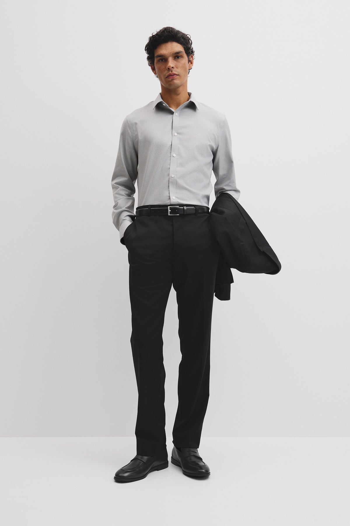 Slim Micro Houndstooth Travel Shirt