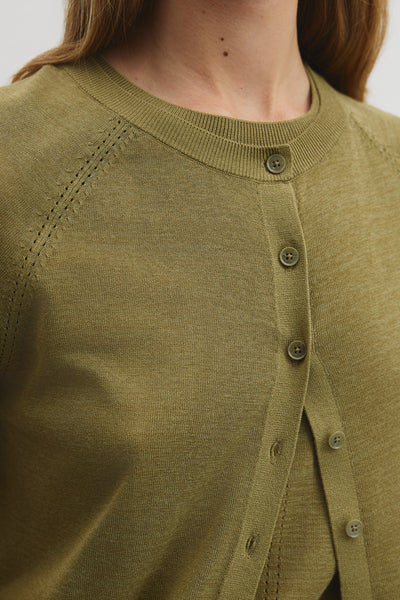 Pointelle Detail Cardigan