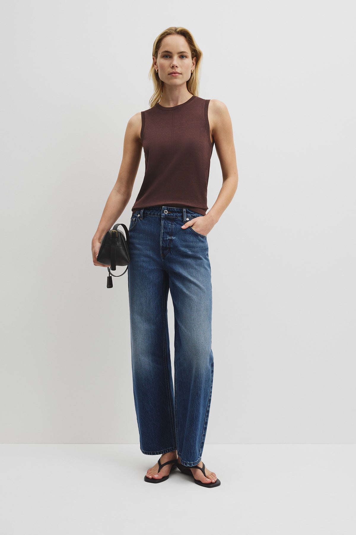 Pointelle Detail Neck Tank