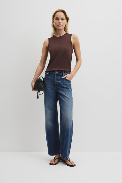Pointelle Detail Neck Tank