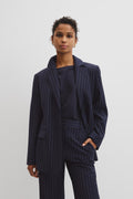 Wool Blend Pinstripe Classic Blazer