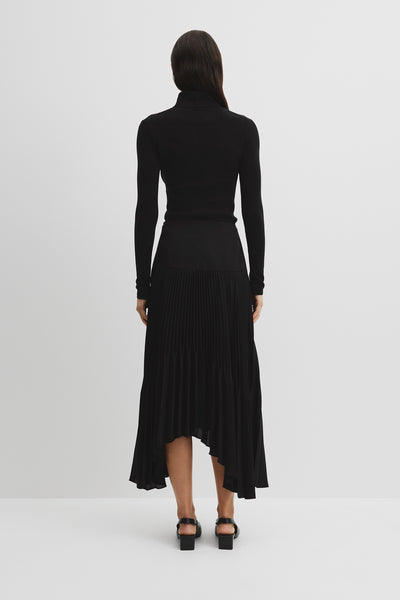 Plisse Midi Skirt