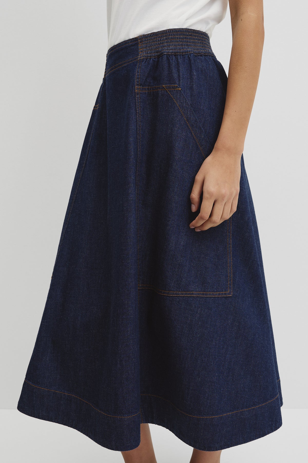 Soft Denim Cargo Skirt