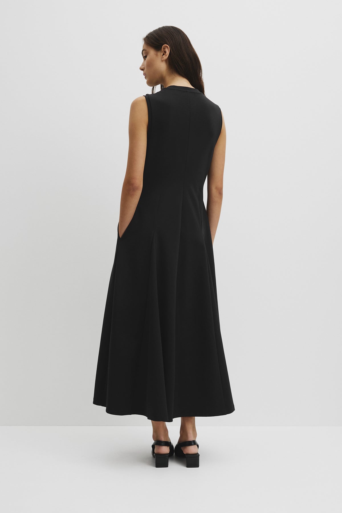 Panel Zip Neck Ponte Dress