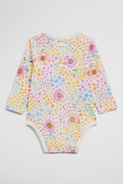 Jersey Print Long Sleeve Bodysuit