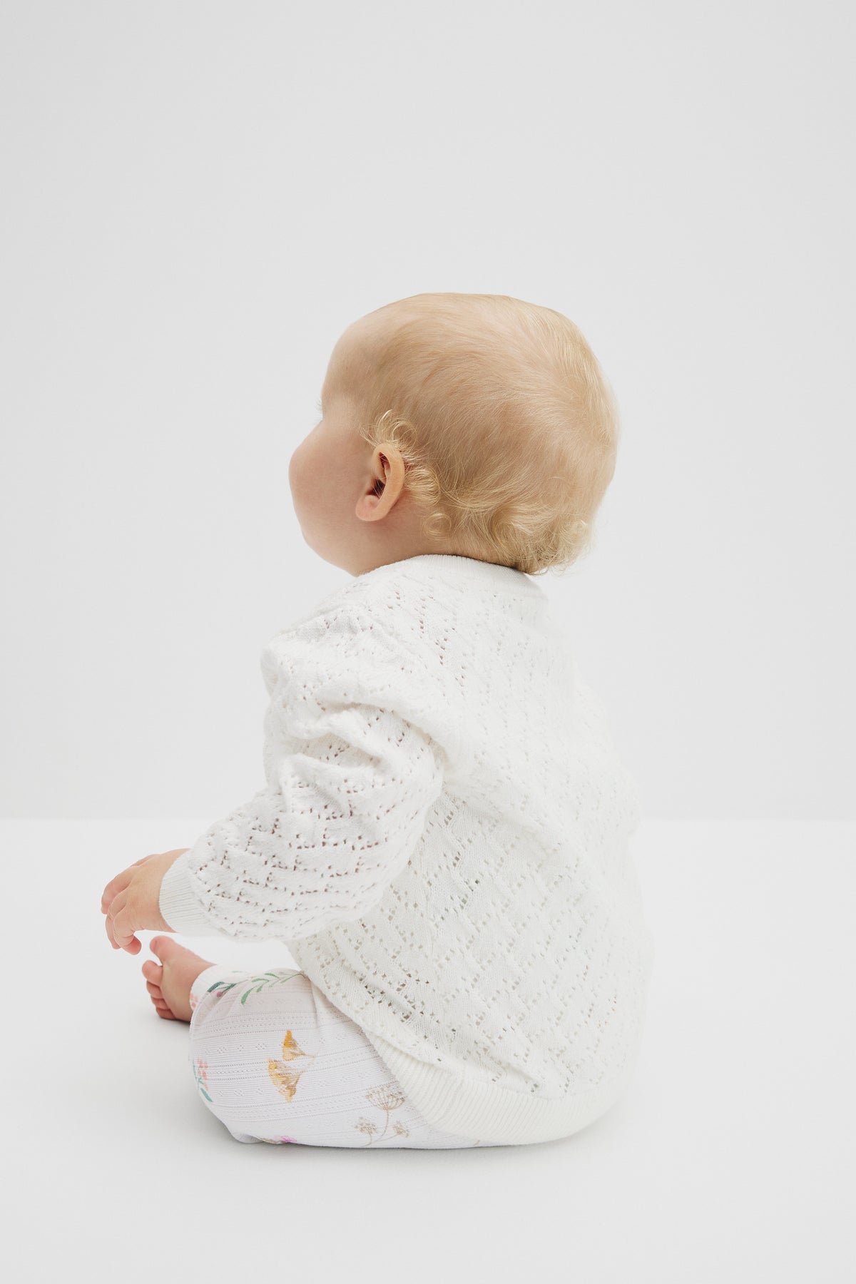 Organically Grown Cotton Blend Pointelle Pull On Pant