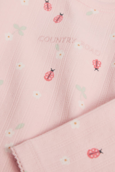 Organically Grown Cotton Blend Pointelle Frill Bodysuit