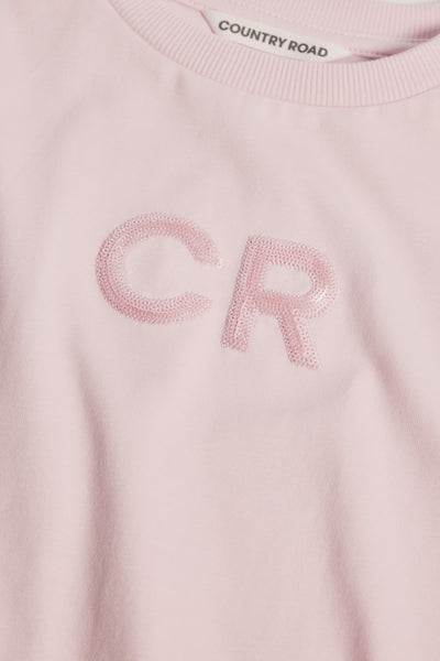 Australian Cotton Short Sleeve Sequin Logo T-Shirt