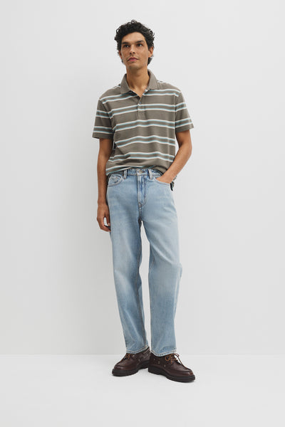 Australian Cotton Stripe Pique Polo