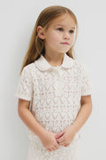 Australian Cotton Short Sleeve Collar Knit Top