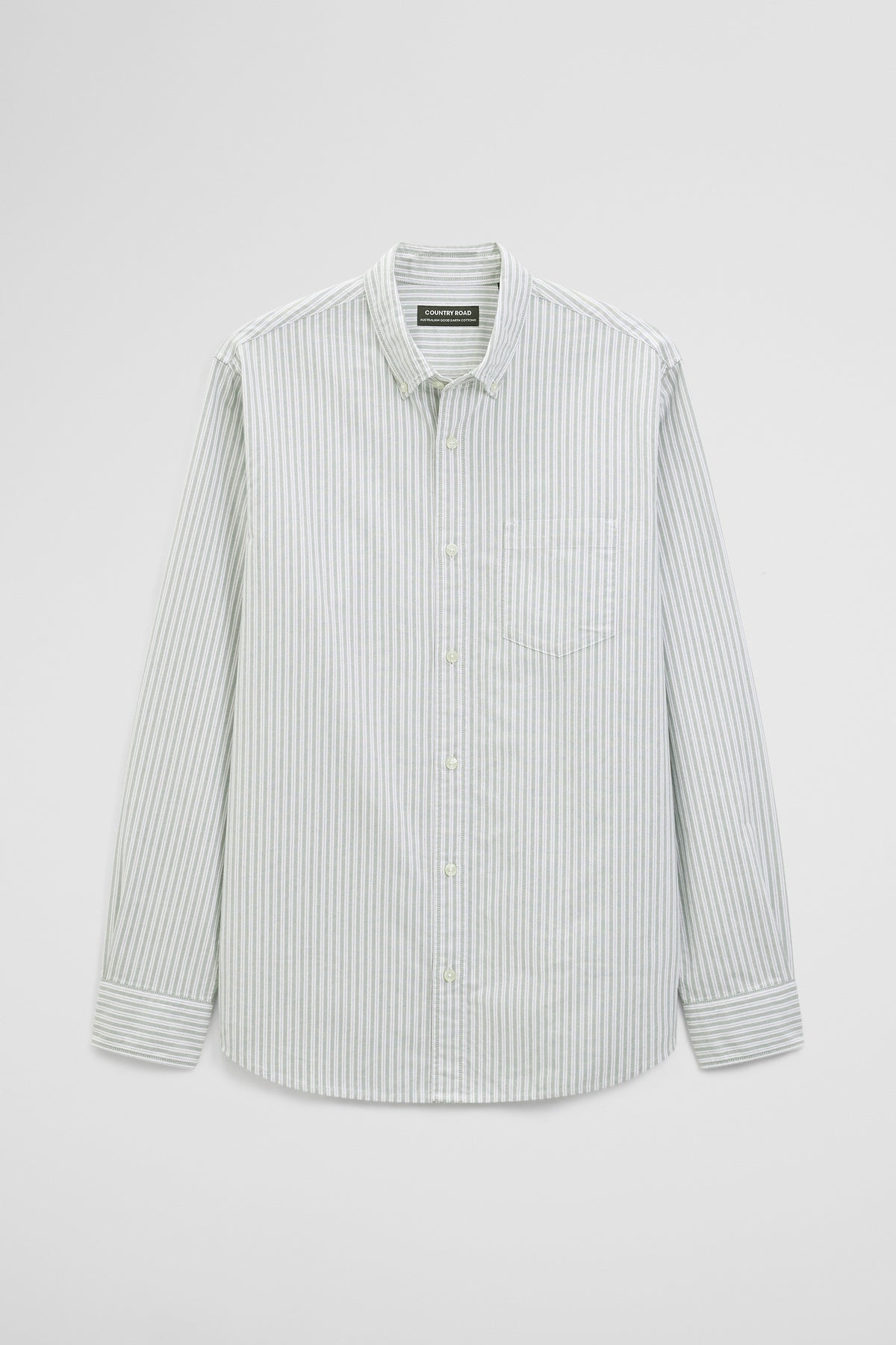 Regular Fit Australian Good Earth Cotton Oxford Stripe Shirt